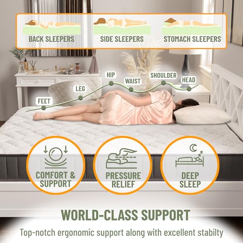 Ottomanson 9" Twin Mattress in a Box Made in USA, Firm Mattress, Hybrid Mattress Cool Improved Airflow with Edge to Edge Pocket Coil, Bed in A Box, Ottopedic