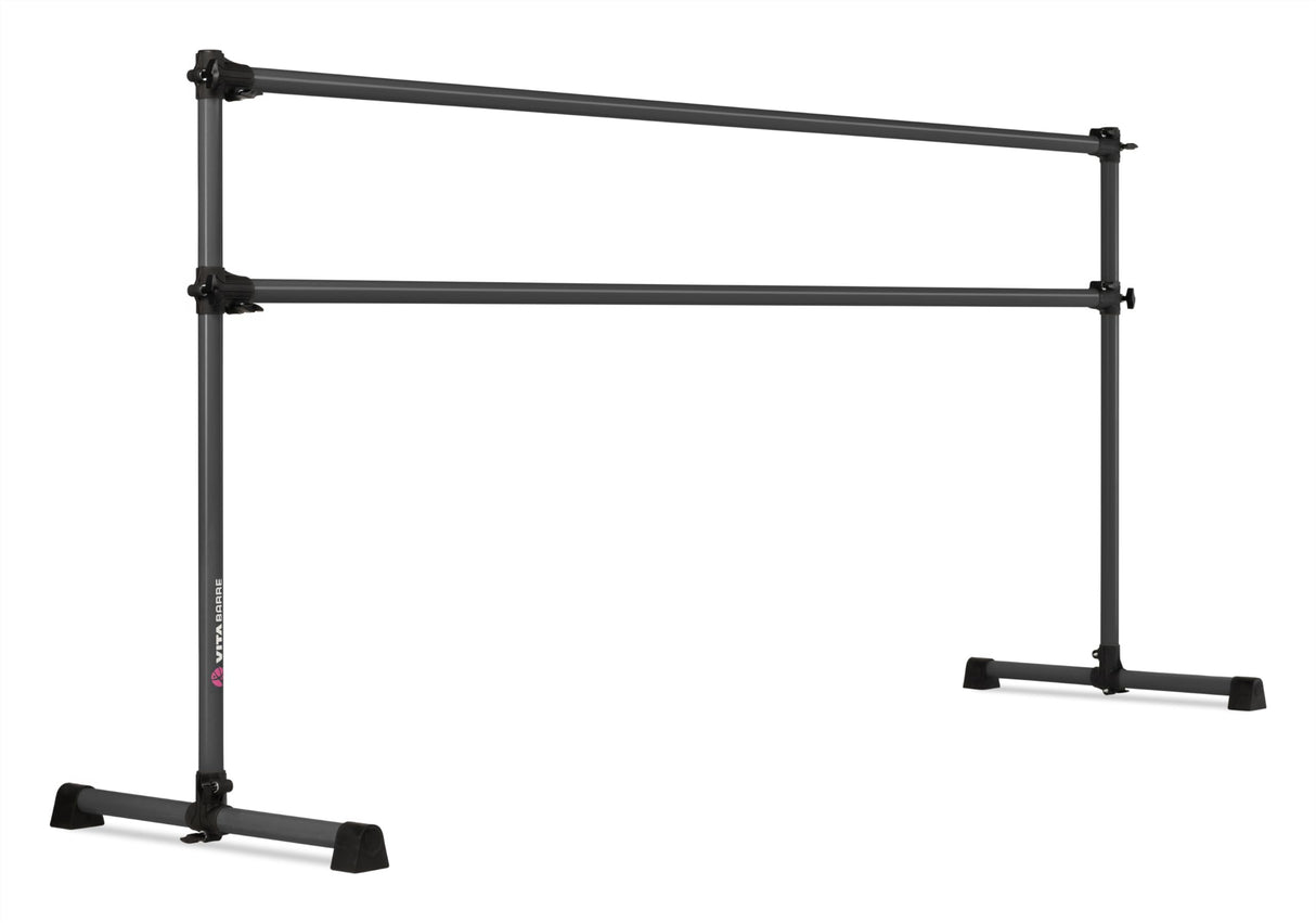 VITA Barre Portable Freestanding Double Ballet Barre, Prodigy, Aluminum | Adjustable Height, USA Made, Home or Gym Exercise Equipment for Kids & Adults | Dance, Fitness, Pilates