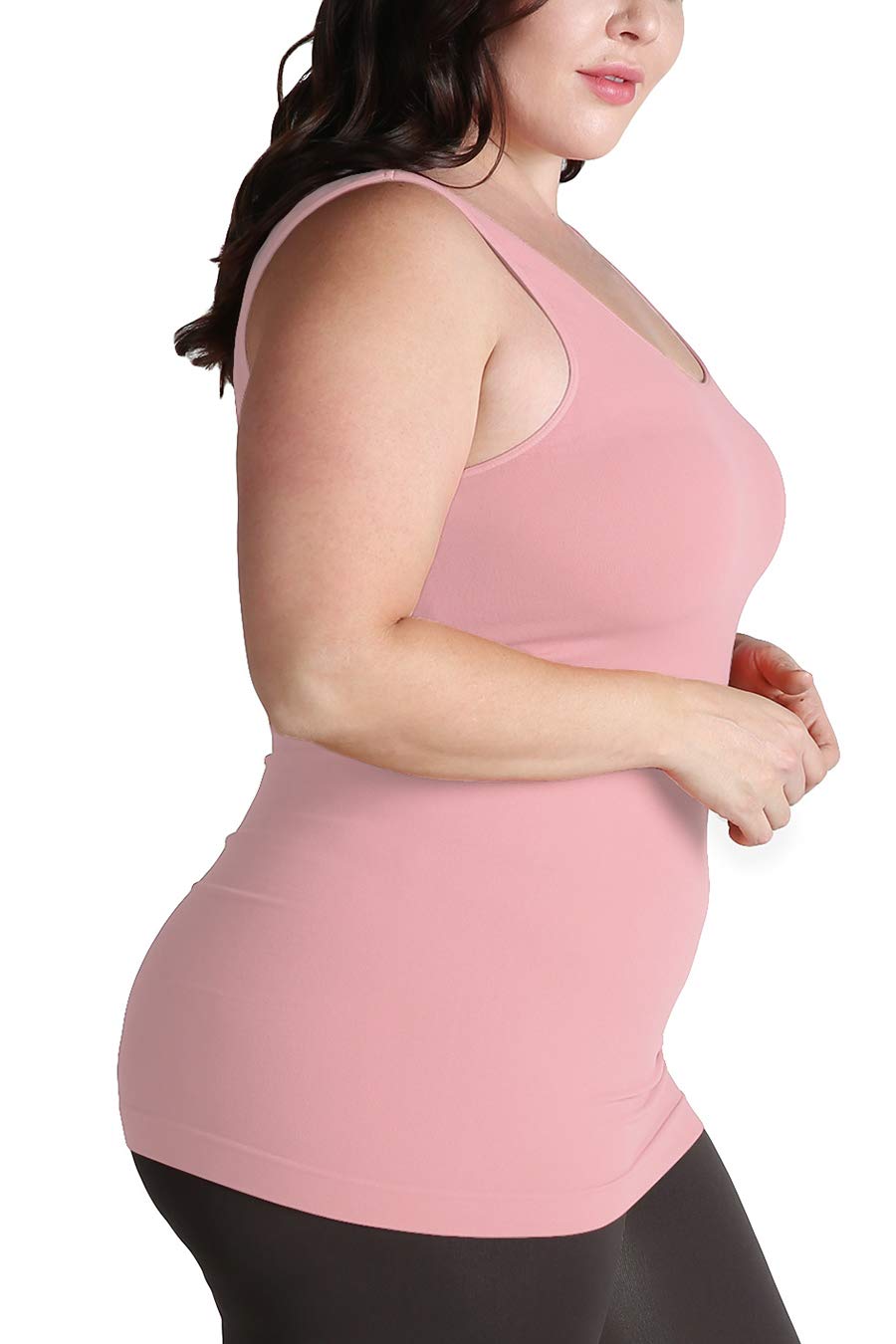 NIKIBIKI Women Seamless Premium Classic Tank Top, Made in U.S.A, Plus Size