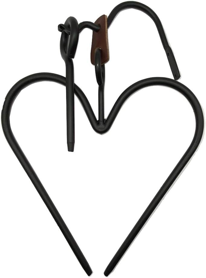 Saving Shepherd 16" Heart Dinner Bell Set - Amish Hand Forged Heavy Duty Wrought Iron Chime Hand Crafted & Made in The USA