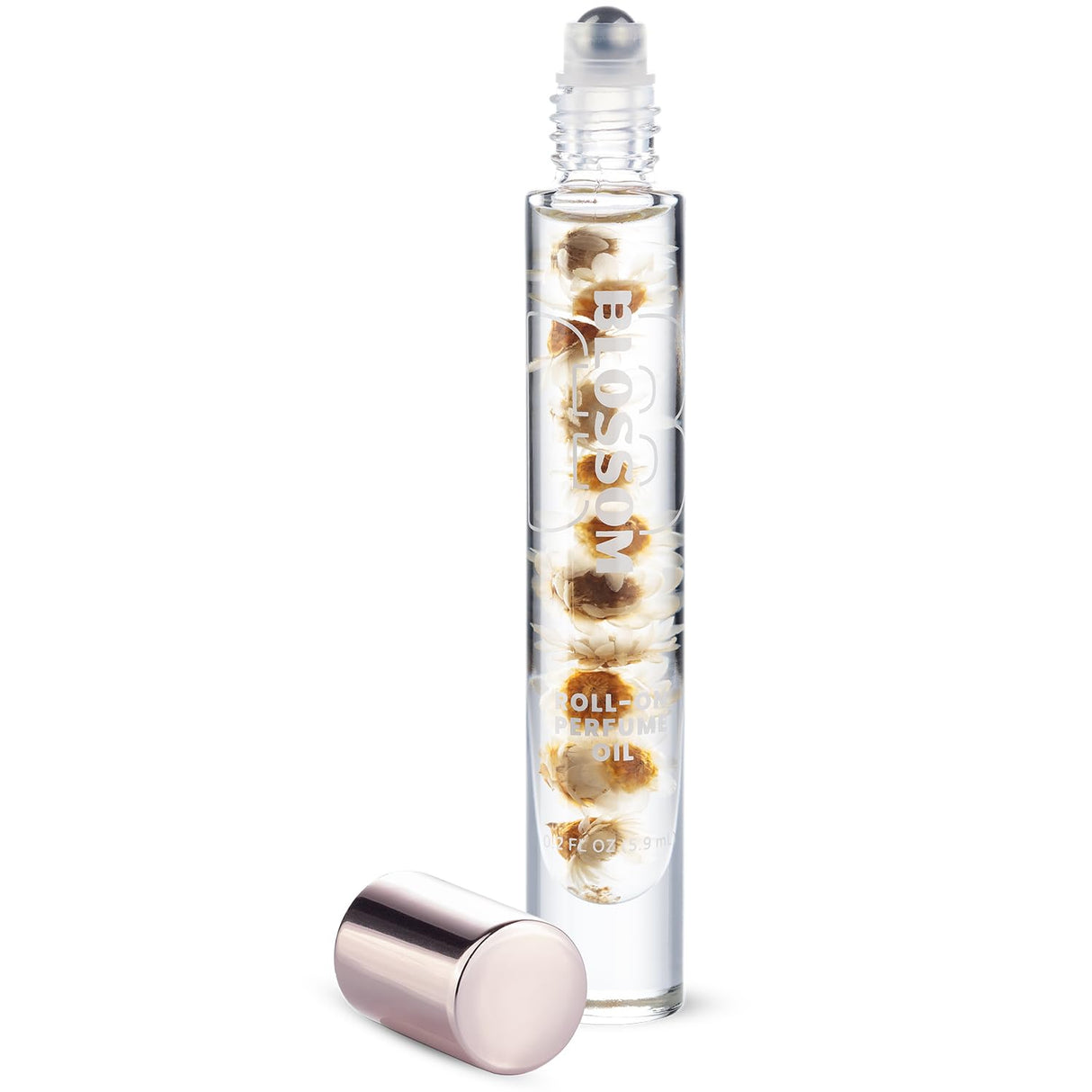 Blossom Roll on Perfume Oil for Women, Alcohol Free Rollerball Perfume with Essential Oil, Infused with Real Flowers, Made in USA, 0.20 oz (Lemon, Bergamot, Violet, White Musk), Cactus Flower