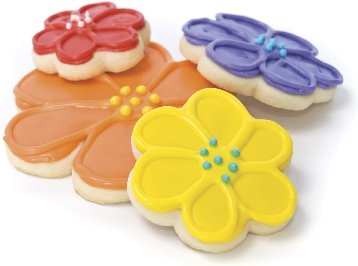 Basic Cookie Cutters 5-Pc. Set Made in USA by Ann Clark, Star, Heart, Circle, Square, Flower