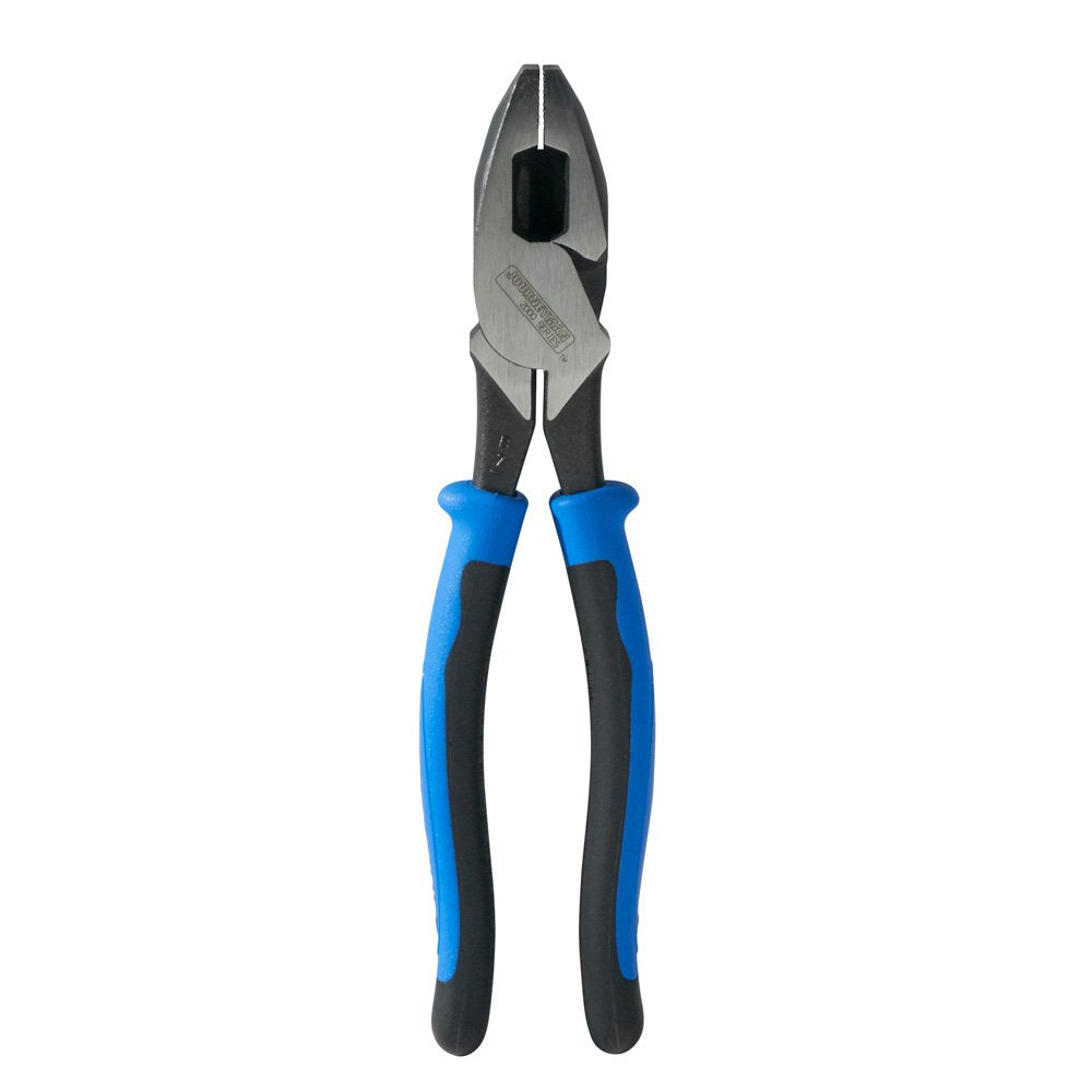 Klein Tools J2000-9NECRTP Side Cutter Linemans Pliers with Tape Pulling and Wire Crimping, High Leverage, 9-Inch