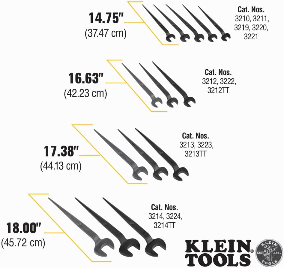 Klein Tools 3212 Spud Wrench 3/4-Inch Bolt for Heavy Nut, Made in USA
