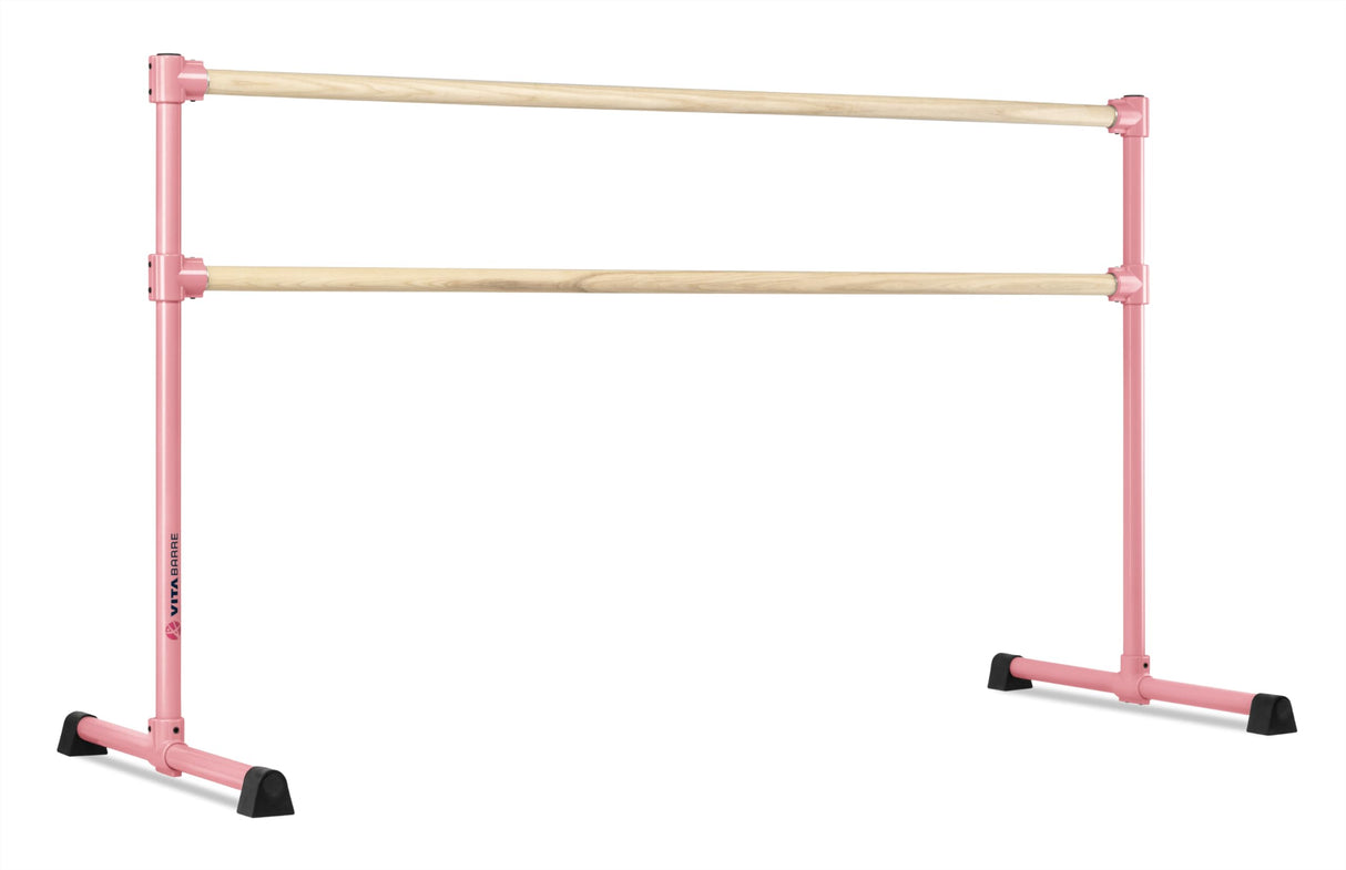 VITA Barre Portable Freestanding Double Ballet Barre, Extreme, Wood | Fixed Height, Made in USA, Home or Gym Exercise Equipment for Kids & Adults | Dance, Fitness, Pilates