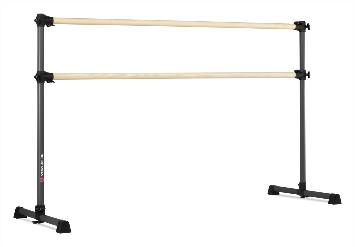 VITA Barre Portable Freestanding Double Ballet Barre, Prodigy, Wood | Adjustable Height, USA Made, Home or Gym Exercise Equipment for Kids & Adults | Dance, Fitness, Pilates