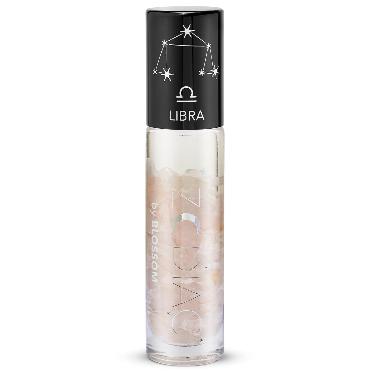 Blossom Zodiac Sign Roll-On Lip Gloss, Vanilla Scented + Moisturizing with Crystals, Made in USA, 0.20 fl. oz./5.9ml, Aquarius