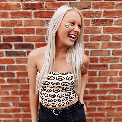 Lojobands Women's Tailgate Outfit College Tube Top Logo All Over Tank Top Crop Made in USA One Size Fits Most