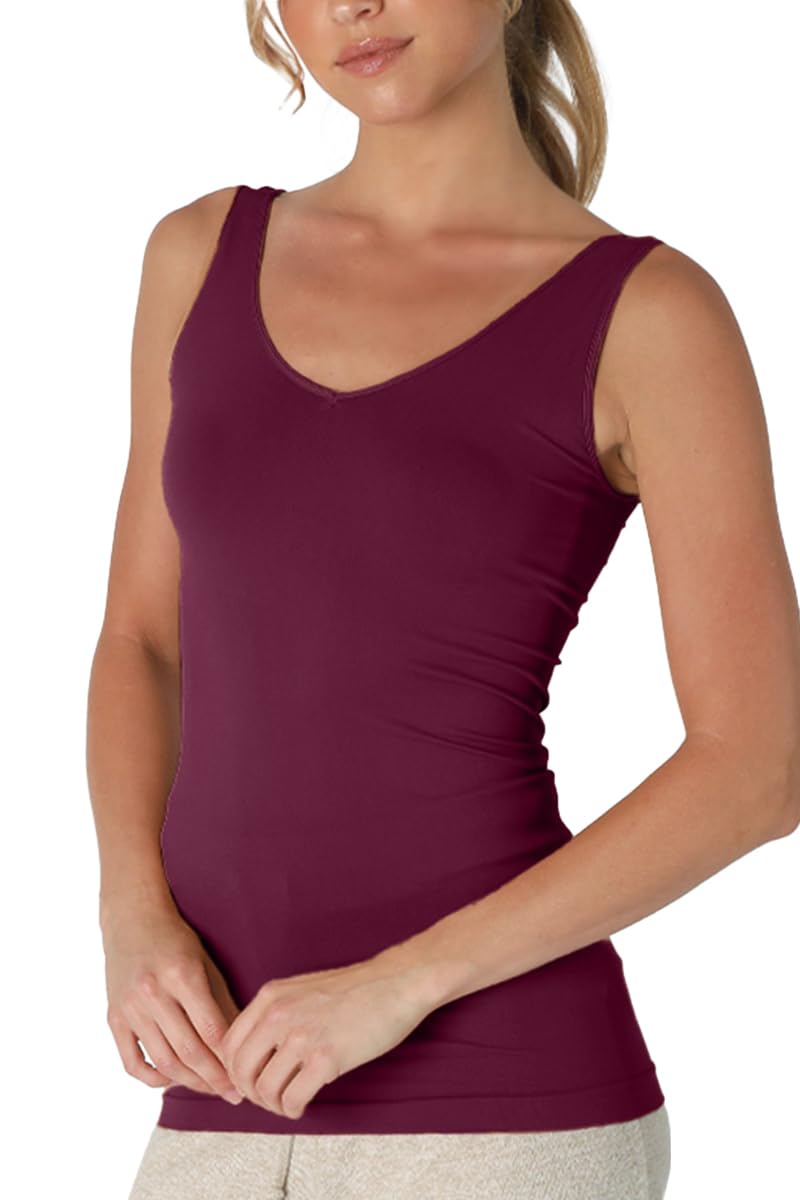 NIKIBIKI Women Seamless Reversible Classic Tank Top, Made in U.S.A, One Size