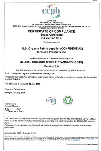 Bean Products Neck Roll Organic Kapok Pillow - 6" x 16" - Organic Cotton Zippered Shell - Made in USA