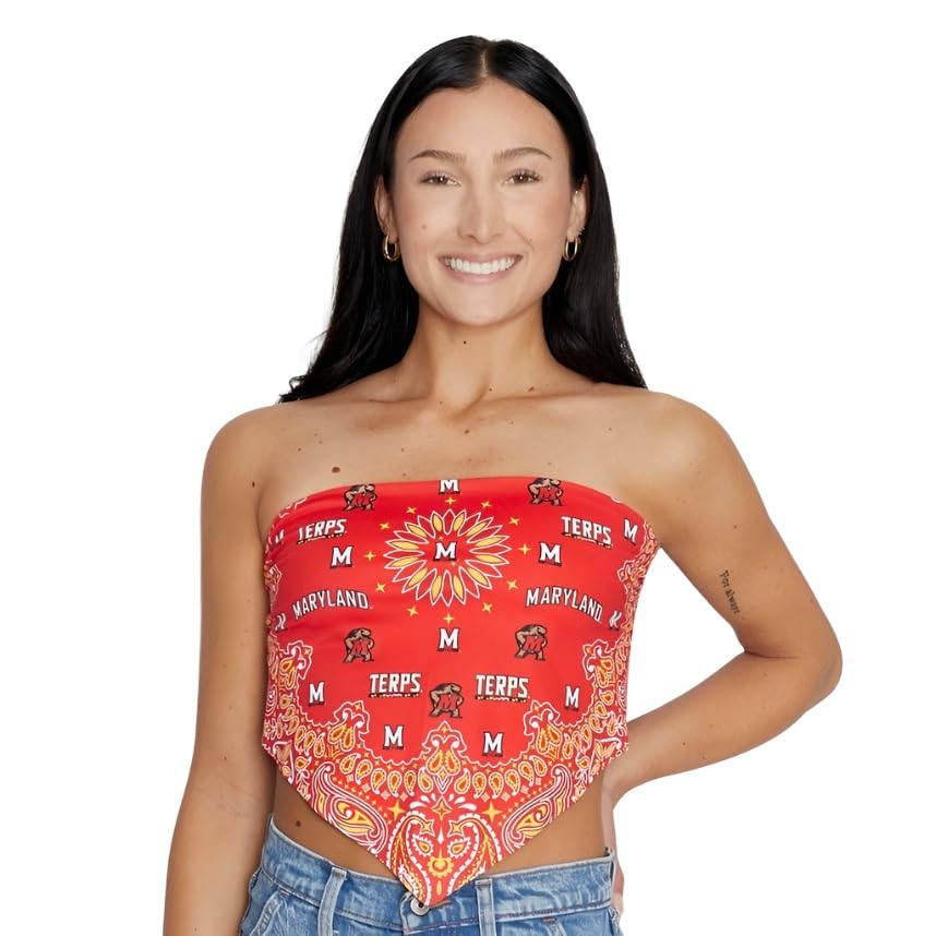 Lojobands Women's Bandana Top Tailgate Outfit College Tank Top Crop Top Made in USA One Size Fits Most