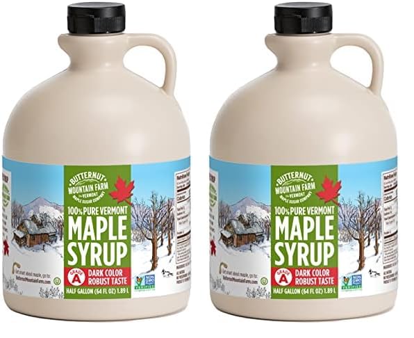 Butternut Mountain Farm Pure Vermont Maple Syrup, Organic, Grade A, Amber Rich, 12 oz, Easy Squeeze Bottle