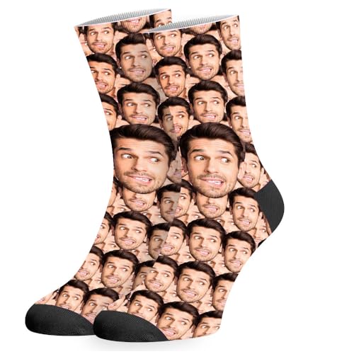 Custom Socks with Picture:Made in USA,Customized Face Socks,Personalized Socks Memorial Gift for Men Women Kid