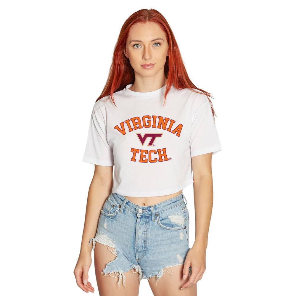 Lojobands Women's College Gameday Outfit T-Shirt Crop Tee Repeat Tee Tailgate Crop Top