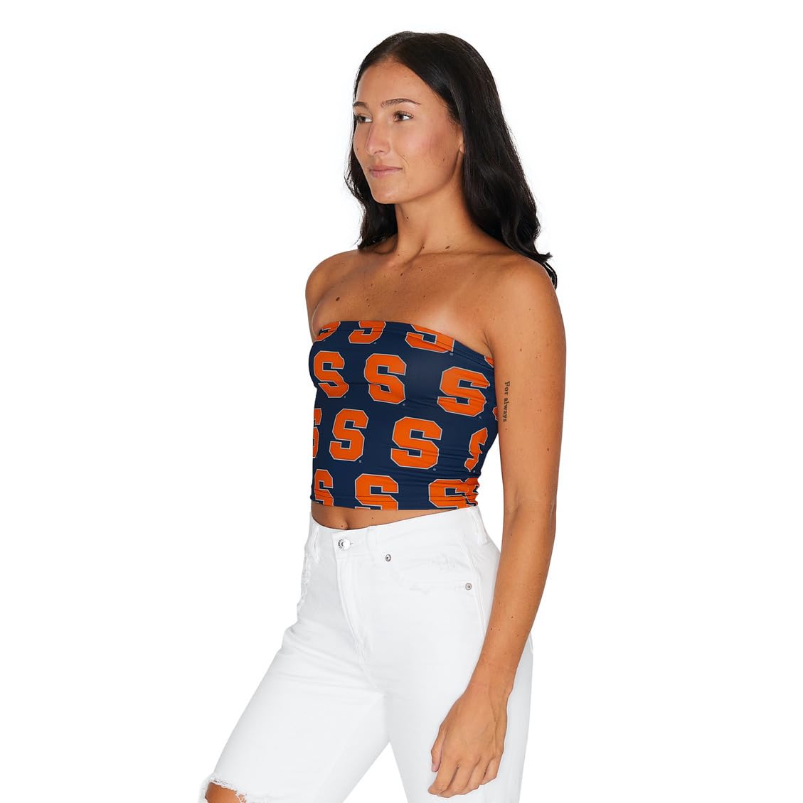 Lojobands Women's Tailgate Outfit College Tube Top Logo All Over Tank Top Crop Made in USA One Size Fits Most