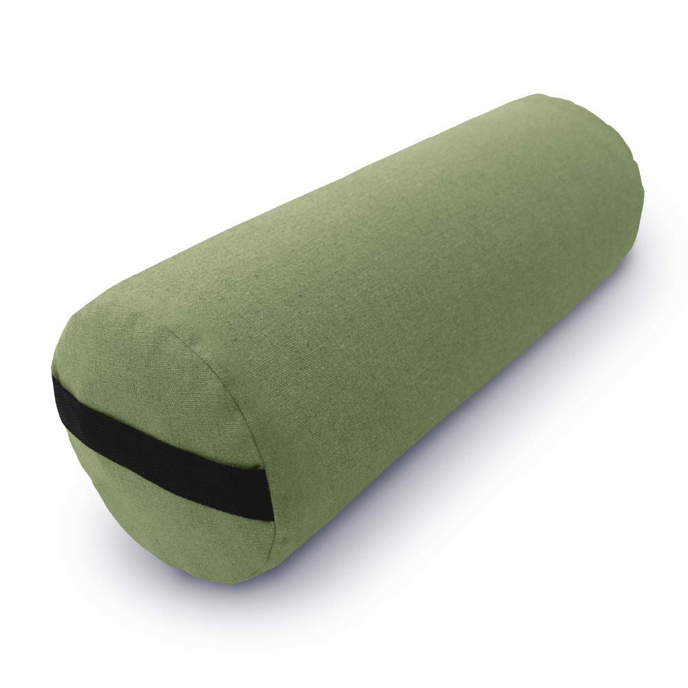 Bean Products Yoga Bolster - Made In The USA With Eco Friendly Materials - Round or Rectangular Support Cushions That Elevate Your Practice - Natural Cotton or Organic Hemp Cover
