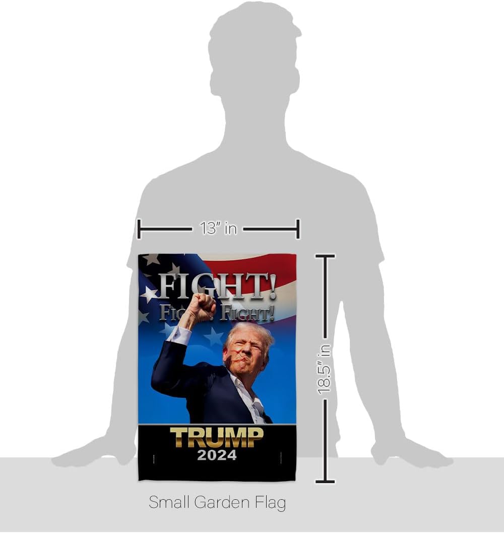 Fight for Trump Flag 2 Pcs Pack Yard Sign Wall Home Tapestry Patio Poster Rally Shooting 2024 Door Banner Porch Outdoor House Patriotic Decorations, Republican Gifts Made in USA