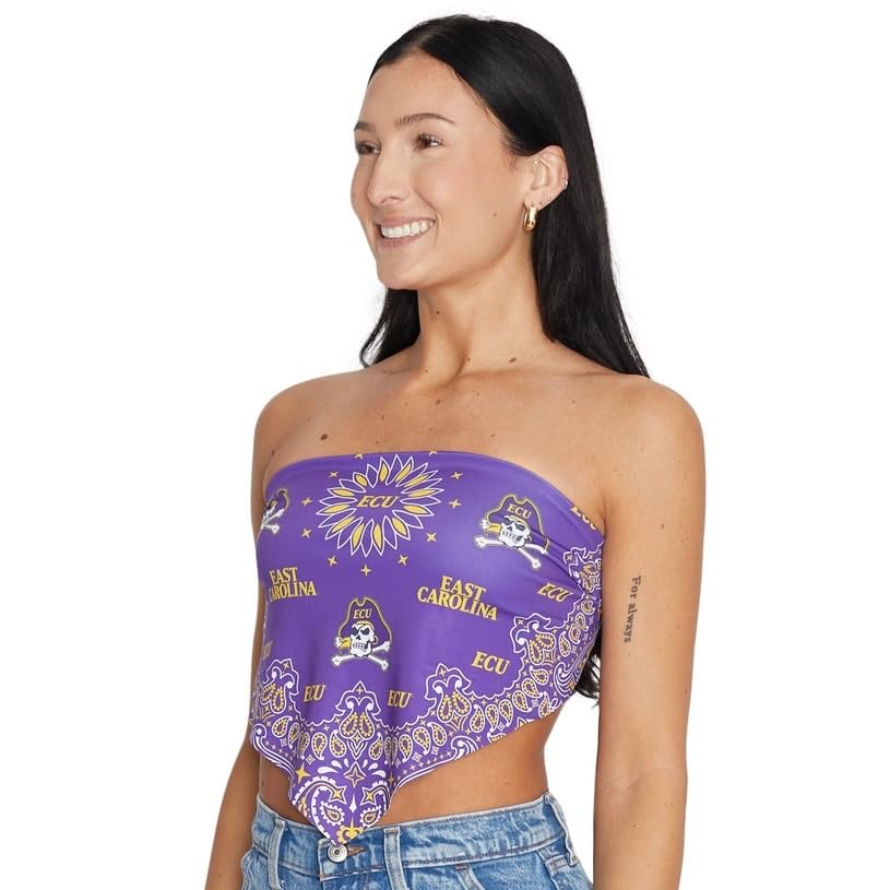 Lojobands Women's Bandana Top Tailgate Outfit College Tank Top Crop Top Made in USA One Size Fits Most