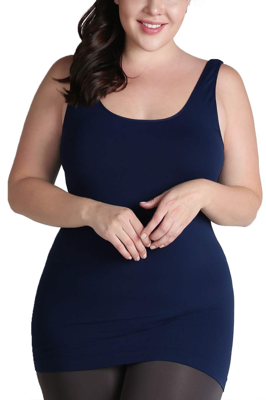 NIKIBIKI Women Seamless Premium Classic Tank Top, Made in U.S.A, Plus Size