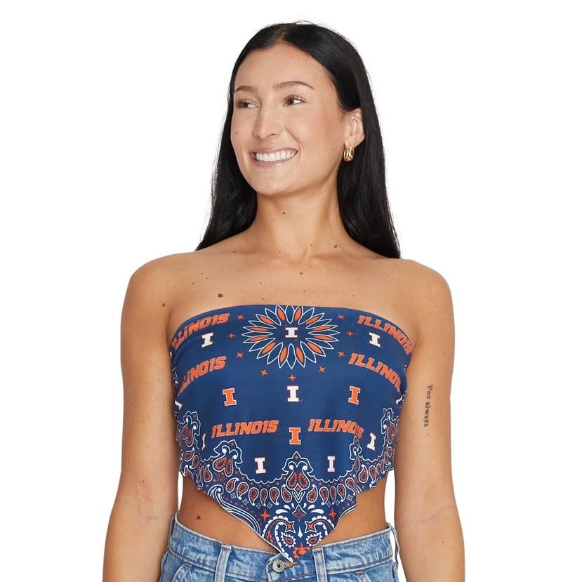 Lojobands Women's Bandana Top Tailgate Outfit College Tank Top Crop Top Made in USA One Size Fits Most