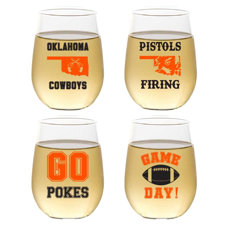 Set of 4 Shatterproof CUSTOM 16 oz Plastic Wine Glasses MADE in the USA (CHRISTMAS NUTCRAKERS)