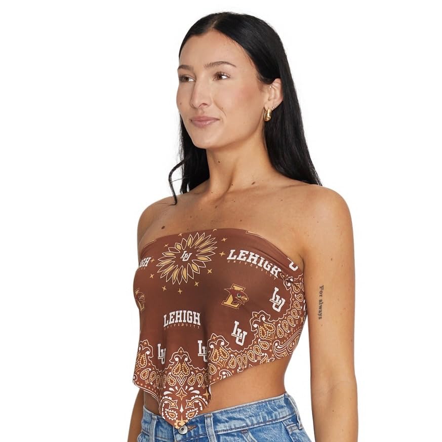 Lojobands Women's Bandana Top Tailgate Outfit College Tank Top Crop Top Made in USA One Size Fits Most