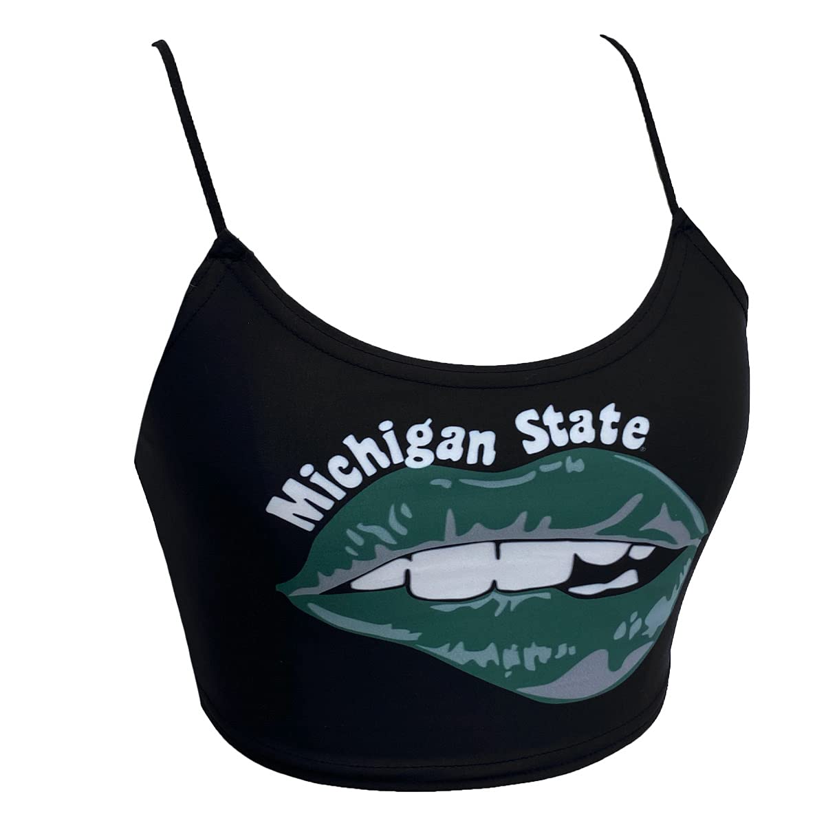 Lojobands Women's Tailgate Outfit College Spaghetti Tank Top Crop Top Made in USA One Size Fits Most