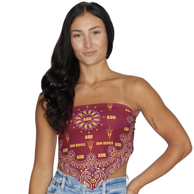 Lojobands Women's Bandana Top Tailgate Outfit College Tank Top Crop Top Made in USA One Size Fits Most