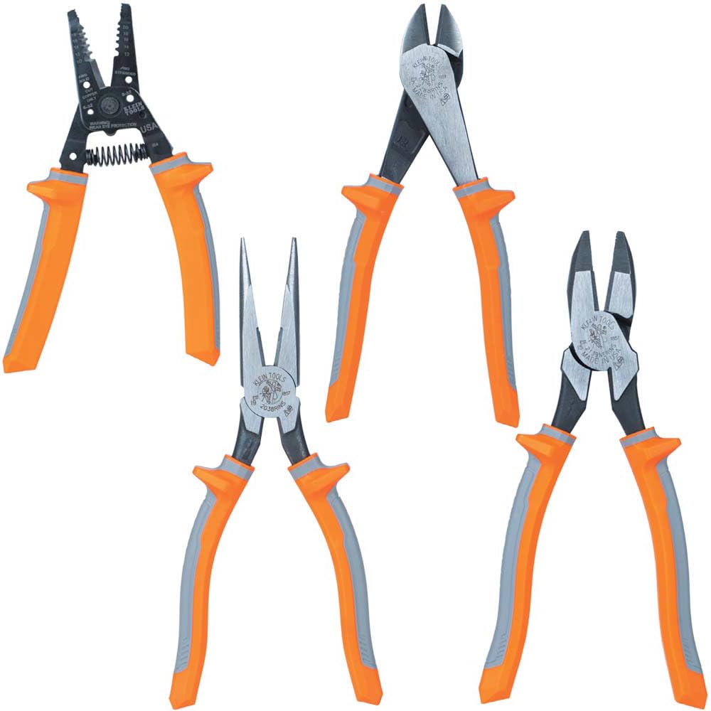 Klein Tools 2139NERINS 1000V Insulated Side Cutter Pliers, Made in USA, High Leverage Design, Induction Hardened Knives, 9-Inch