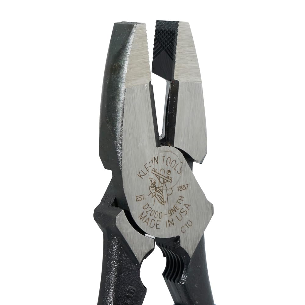 Klein Tools D20009NEGLW Side Cutter Linemans Pliers Cut ACSR, Screws, Nails, Hard Wire, 9-Inch Hi-Viz Pliers