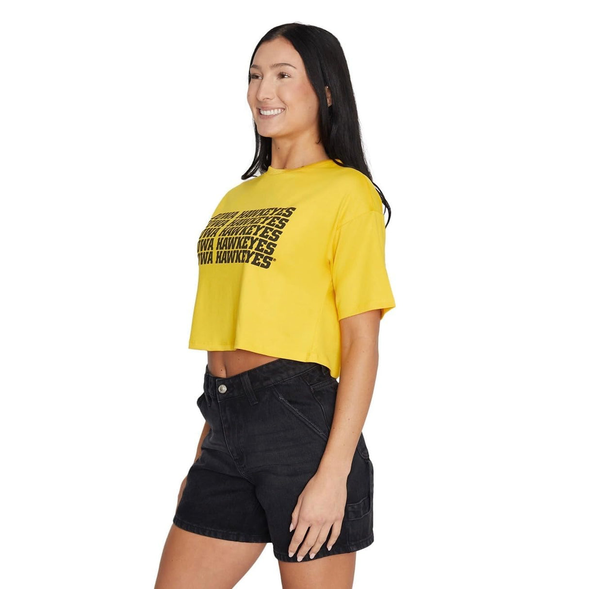 Lojobands Women's College Gameday Outfit T-Shirt Crop Tee Repeat Tee Tailgate Crop Top