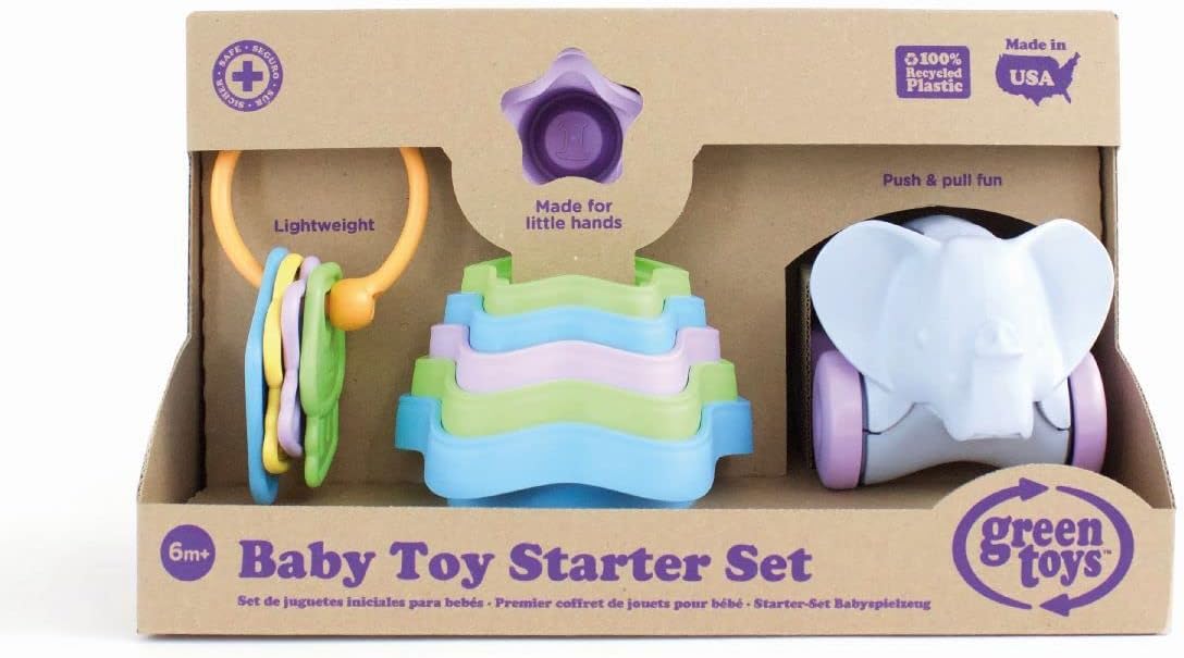 Green Toys Baby Toy Starter Set - 8 Piece Motor Skill Development Toy