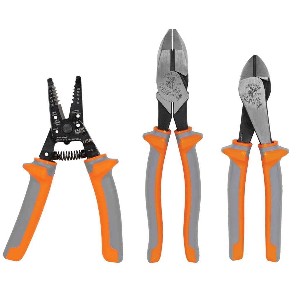 Klein Tools 2139NERINS 1000V Insulated Side Cutter Pliers, Made in USA, High Leverage Design, Induction Hardened Knives, 9-Inch