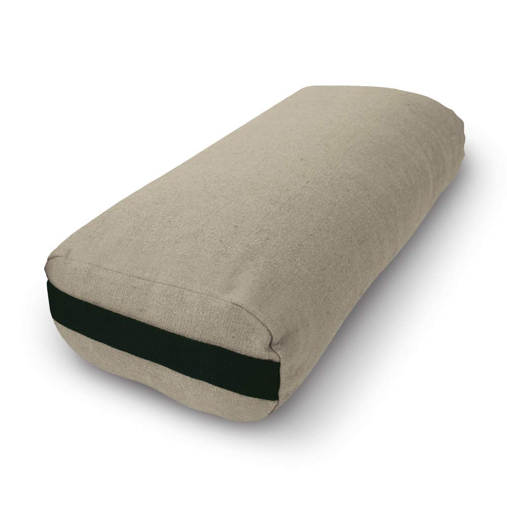 Bean Products Yoga Bolster - Made In The USA With Eco Friendly Materials - Round or Rectangular Support Cushions That Elevate Your Practice - Natural Cotton or Organic Hemp Cover