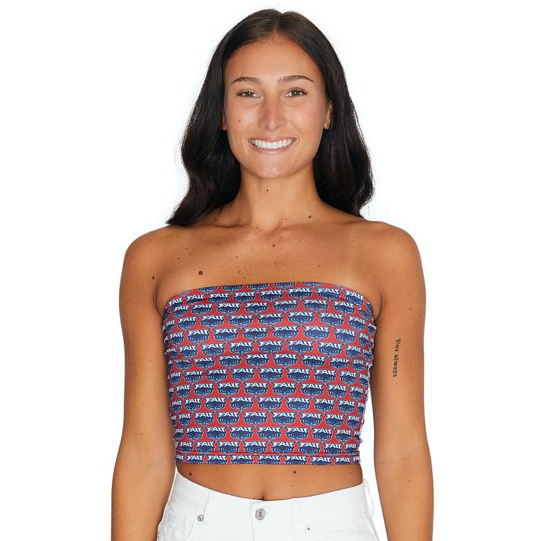Lojobands Women's Tailgate Outfit College Tube Top Logo All Over Tank Top Crop Made in USA One Size Fits Most