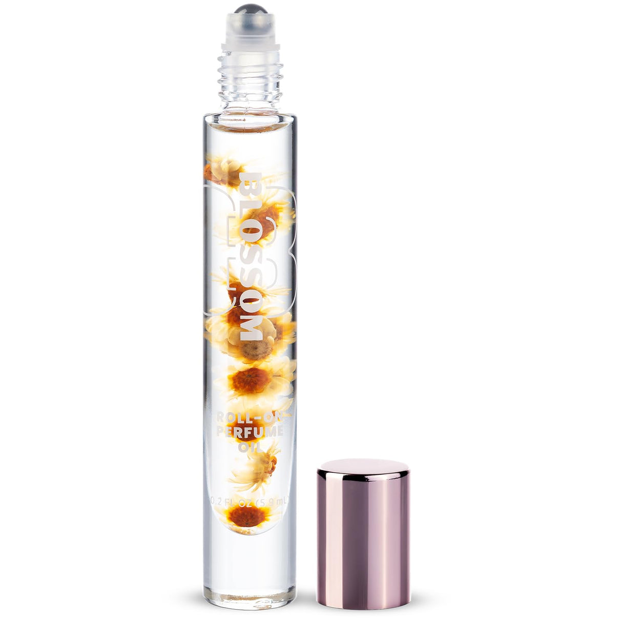 Blossom Roll on Perfume Oil for Women, Alcohol Free Rollerball Perfume with Essential Oil, Infused with Real Flowers, Made in USA, 0.20 oz (Lemon, Bergamot, Violet, White Musk), Cactus Flower