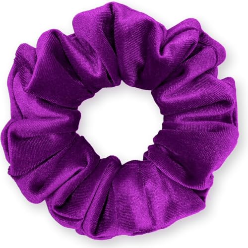 Velvet Scrunchies 3-Pack Gift Set Premium Plush Ponytail Holder Made in the USA Burgundy Forest Black