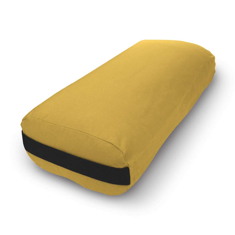 Bean Products Yoga Bolster - Made In The USA With Eco Friendly Materials - Round or Rectangular Support Cushions That Elevate Your Practice - Natural Cotton or Organic Hemp Cover