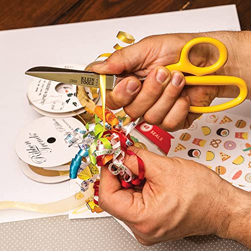 Klein Tools 23011 Scissors, Made in USA, Bent Trimmer for Felt Lining, Cord, Rubber, Fabric, and More, with Extended Handle for Leverage, 11-1/4-Inch
