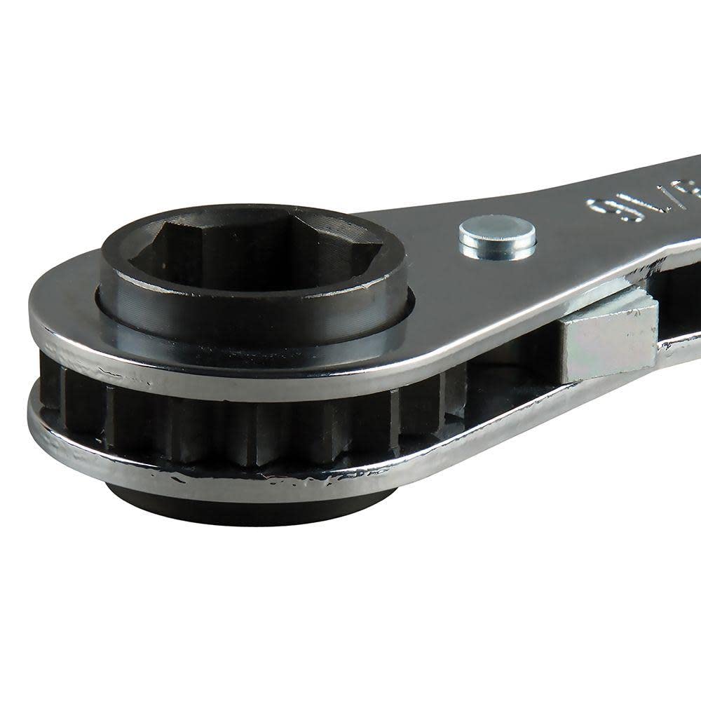 Klein Tools 68310 Ratcheting Refrigeration Wrench, Made in USA, Reversible Wrench with 3/16 and 5/16-Inch Square and 1/4 and 3/8-Inch Square Sizes