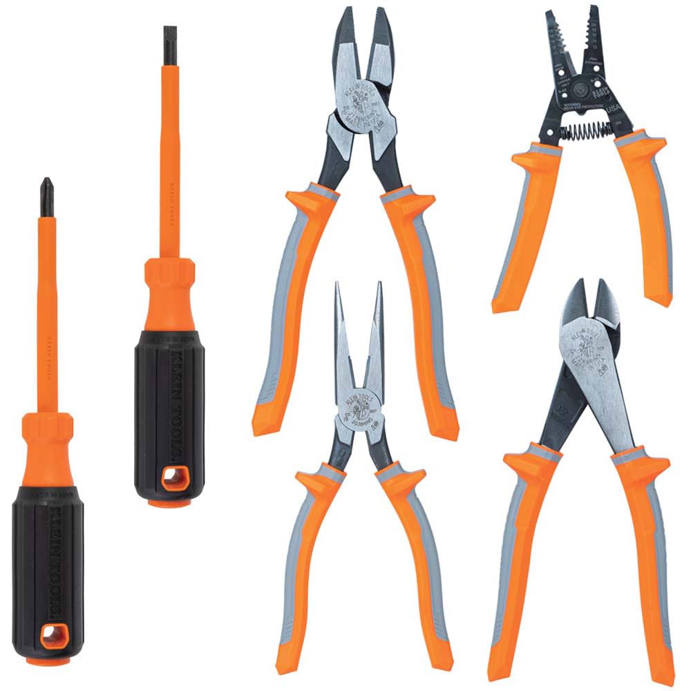 Klein Tools 1005RINS Insulated Pliers, Made in USA, Cutting / Crimping Tool for Insulated and Non-Insulated 10 to 22 AWG Wire and Connectors,1000V Rated