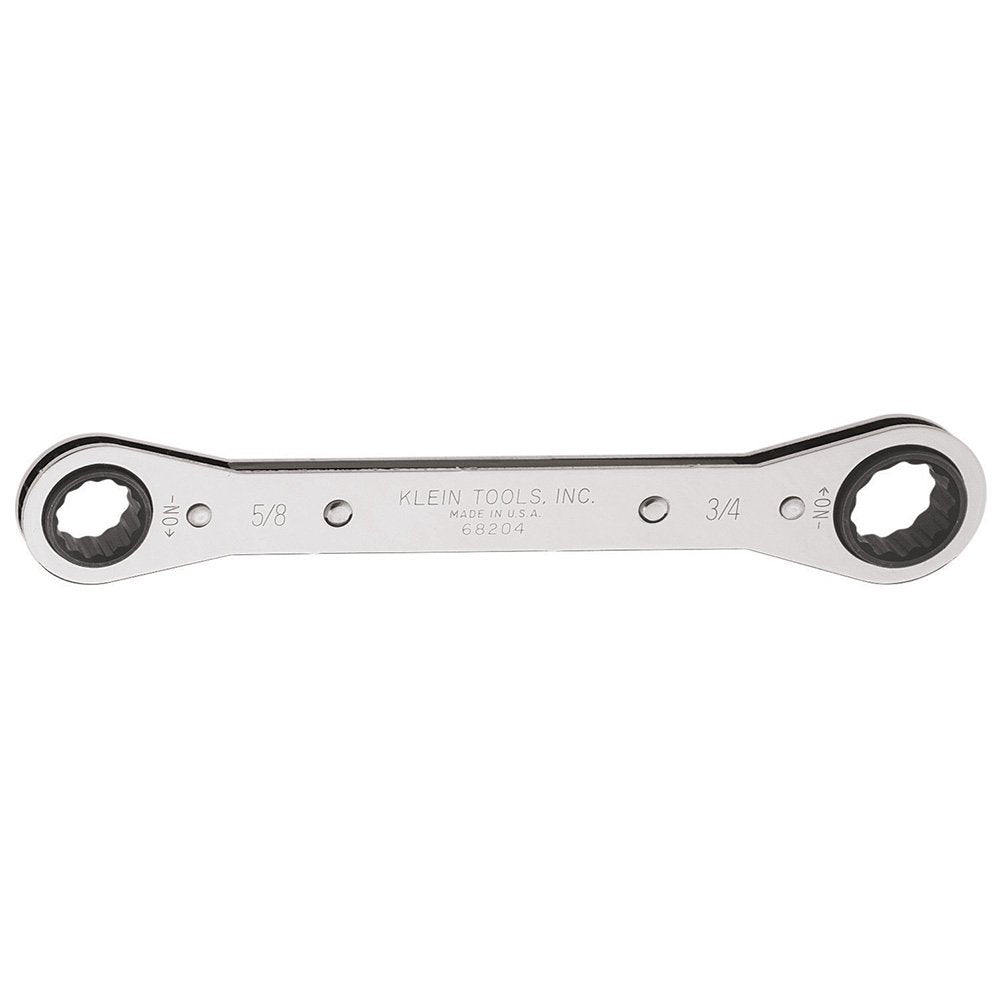 Klein Tools 68200 Ratcheting Box Wrench, Made in USA, 1/4-Inch x 5/16-Inch with Reverse Ratcheting and Chrome Plated Finish
