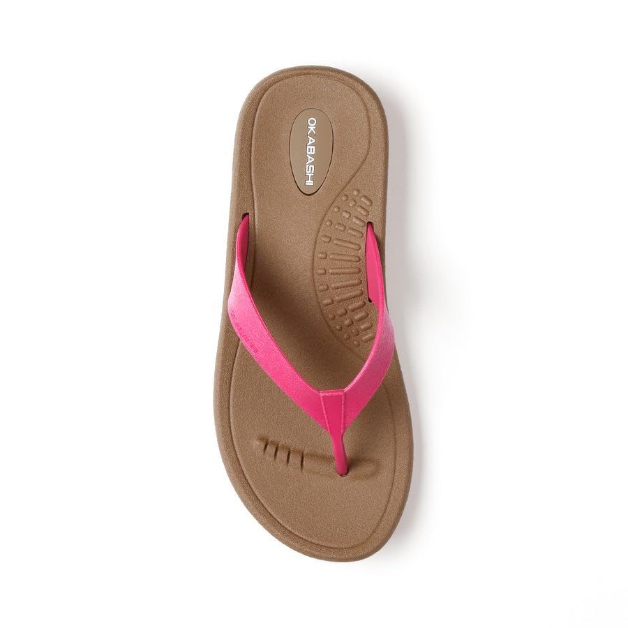 OKABASHI Women's Breeze Flip Flop | Contoured Footbed w/Arch Support for All-Day Comfort | Slip-Resistant & Waterproof | Sustainably Made in The USA