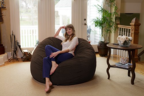 Chill Sack Bean Bag Chair: Giant 6' Memory Foam Furniture Bean Bag - Big Sofa with Soft Micro Fiber Cover, Charcoal