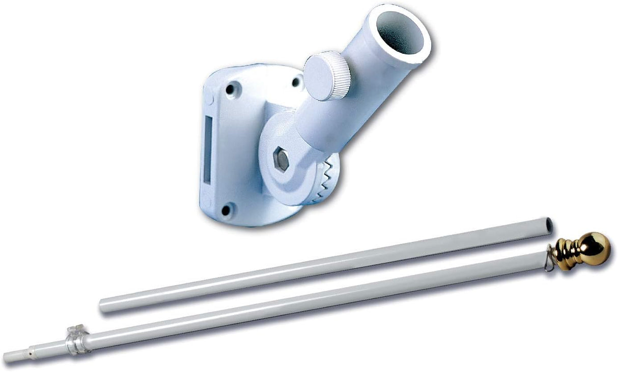 American Flag and Pole Set - 3x5 US Flag and 5' Spinning Flag Pole, Durable for Outdoors - Made in USA