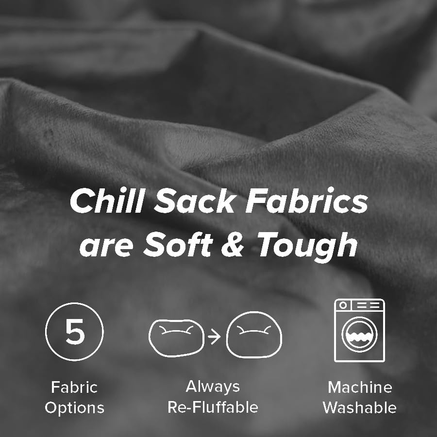 Chill Sack Bean Bag Chair: Giant 5' Memory Foam Furniture Bean Bag - Big Sofa with Soft Micro Fiber Cover - Black