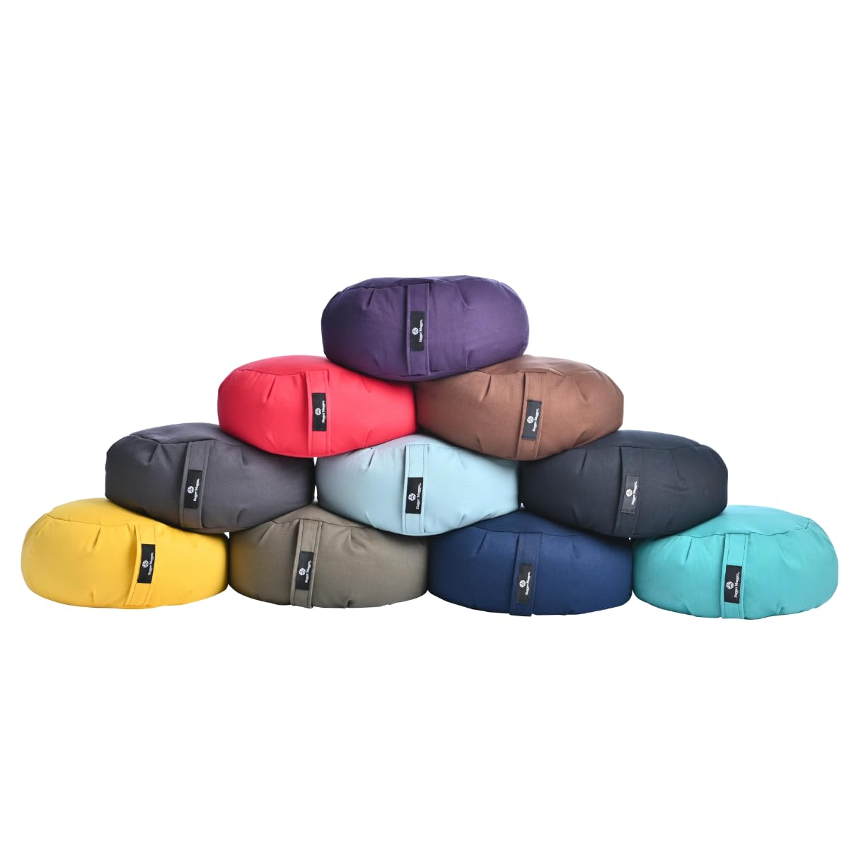 Hugger Mugger Zafu Meditation Cushion - Support in Cross-Legged Sitting, Buckwheat Filled, Durable Fabric, Convenient Handle, Handmade in USA