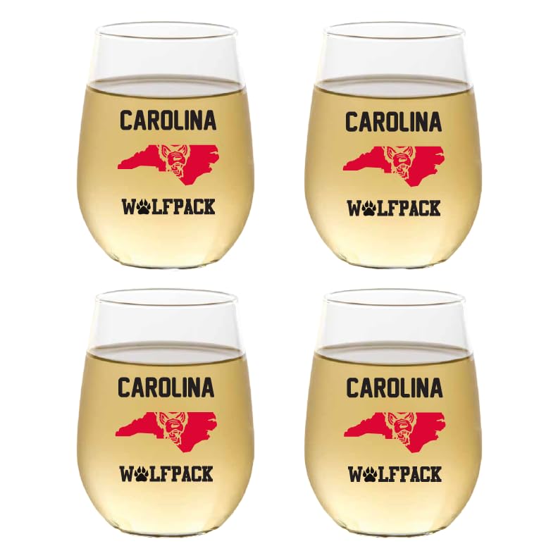 Set of 4 Shatterproof CUSTOM 16 oz Plastic Wine Glasses MADE in the USA (CHRISTMAS NUTCRAKERS)