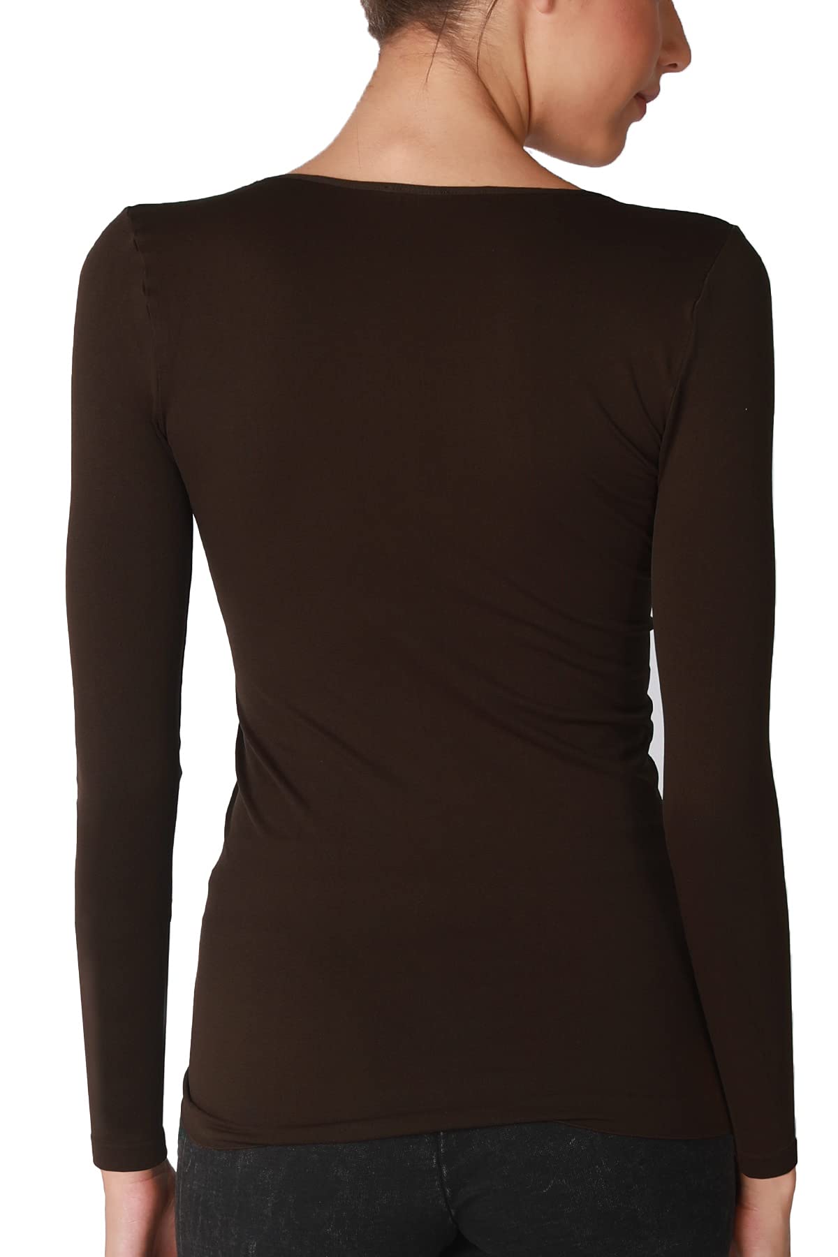 NIKIBIKI Women Seamless Long Sleeve Crew Neck Top, Made in U.S.A, One Size