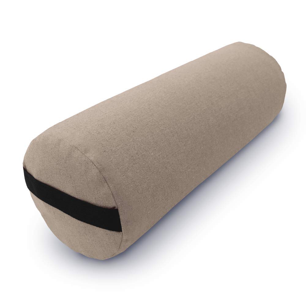 Bean Products Yoga Bolster - Made In The USA With Eco Friendly Materials - Round or Rectangular Support Cushions That Elevate Your Practice - Natural Cotton or Organic Hemp Cover